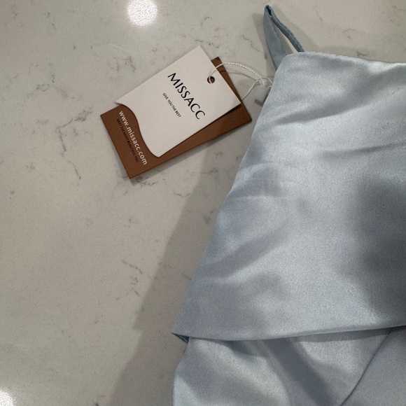 Missacc One-Shoulder Sky Blue Prom Dress - Picture 4 of 10